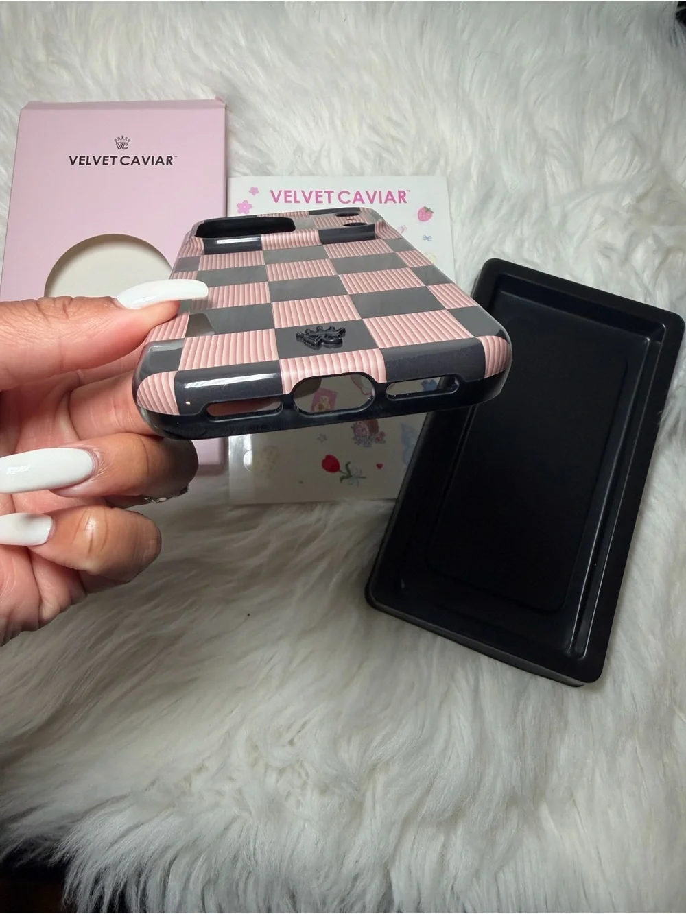 Velvet Caviar IPhone 17 Pro Max Brown and Black Checkerboard Phone Case